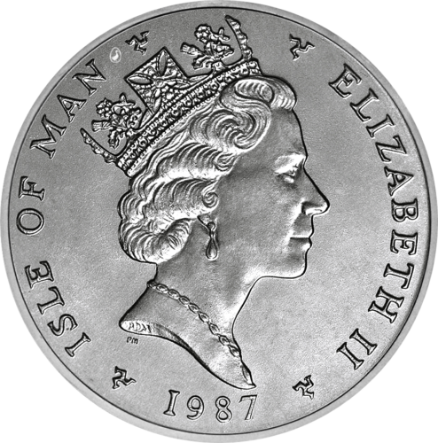 1 oz Noble 1987 Isle of Man Platinum Coin (2)