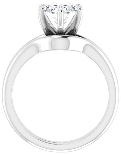 Sužadėtuvių Žiedas „Solitaire“ 585 Baltojo Aukso Oval 9mm x 7mm (7)