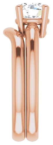 Sužadėtuvių Žiedas „Solitaire“ 14k rose gold Round 6.5mm (9)