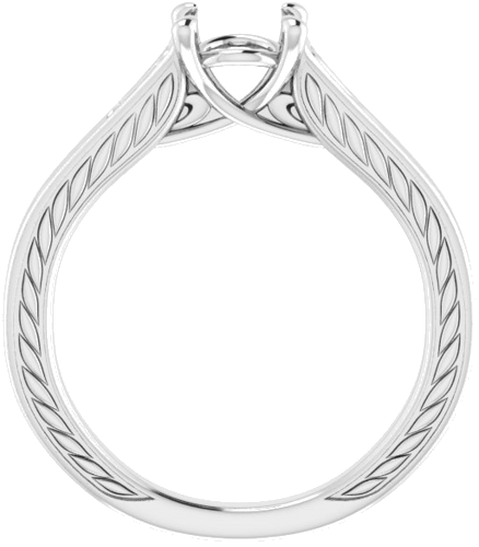 14K White 6.5 mm Round Engagement Ring Mounting (2)