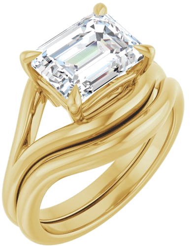 Sužadėtuvių Žiedas „Claw-Prong Solitaire“ 14k yellow gold Emerald 9mm x 7mm (6)