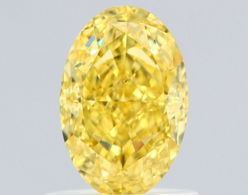 1.01 carat Fancy Vivid Yellow-VS2 Natūralus Oval Deimantas (1)