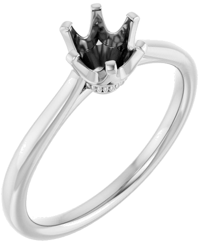 14K White 5.8 mm Round Engagement Ring Mounting (1)