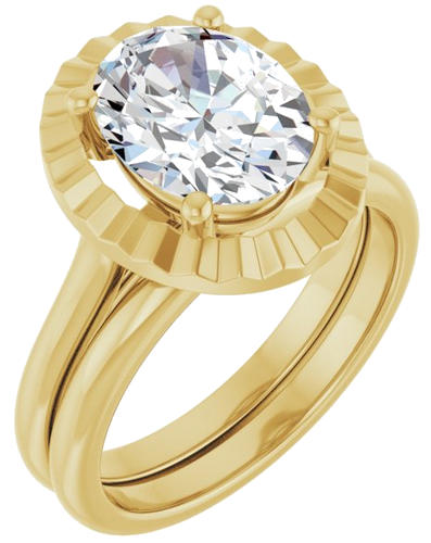 Sužadėtuvių Žiedas „Solitaire Geometric“ 14k yellow gold Oval 10mm x 8mm (6)