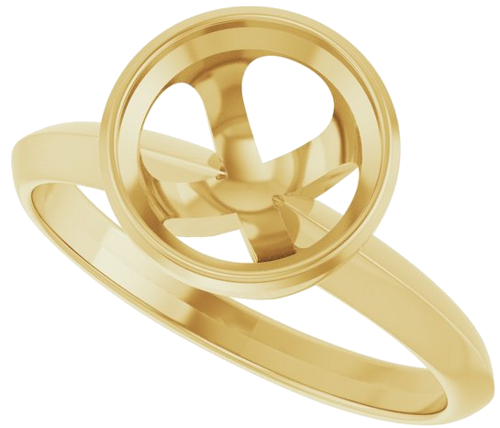 14K Yellow 8.2 mm Round Solitaire Engagement Ring Mounting (5)