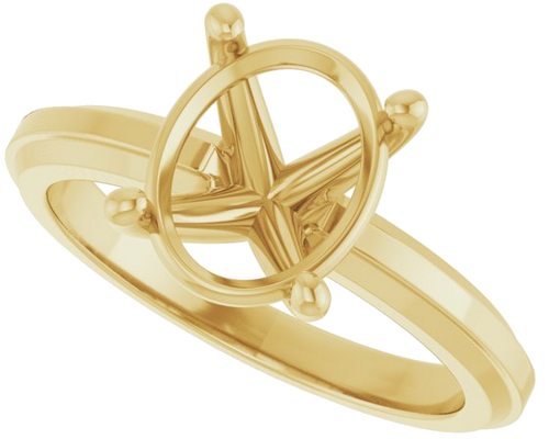 Sužadėtuvių Žiedas „Solitaire“ 14k yellow gold Oval 10mm x 8mm (5)