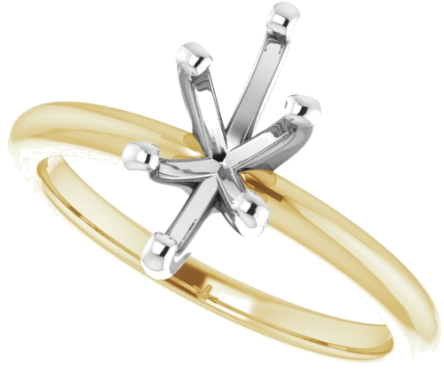 14K Yellow   White  10x5 mm Marquise Solitaire Engagement Ring Mounting (5)