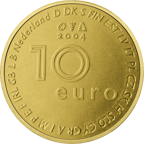 2004 Нидерланды Расширение Европейского союза 10 евро золотая монета (2)