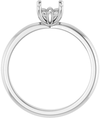 14K White 7x5 mm Emerald Solitaire Engagement Ring Mounting (2)