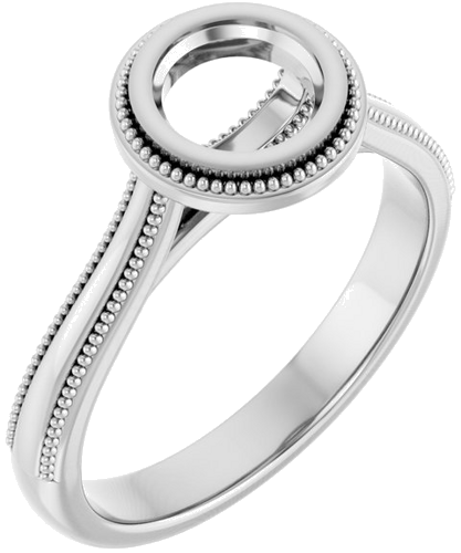 Sužadėtuvių Žiedas „Bezel-Set Solitaire“ 14k white gold Round 5.8mm (1)