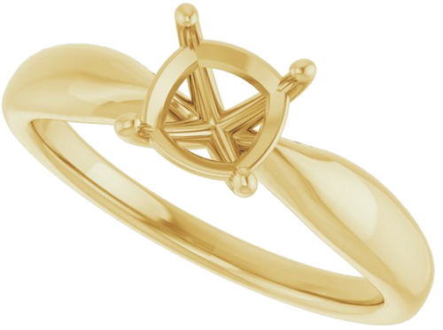 Sužadėtuvių Žiedas 14k yellow gold Cushion 6mm (5)