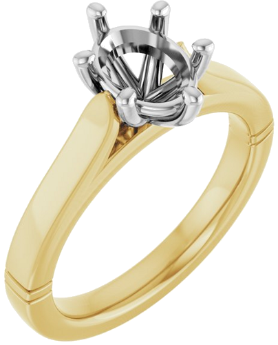 Sužadėtuvių Žiedas „Solitaire“ 14k yellow/white gold Oval 8mm x 6mm (1)