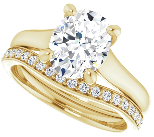 Sužadėtuvių Žiedas „Solitaire“ 585 Geltonojo Aukso Oval 9mm x 7mm (10)