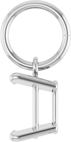 Pakabukas „Solitaire Charm“ 10k white gold Emerald 6mm x 4mm (3)
