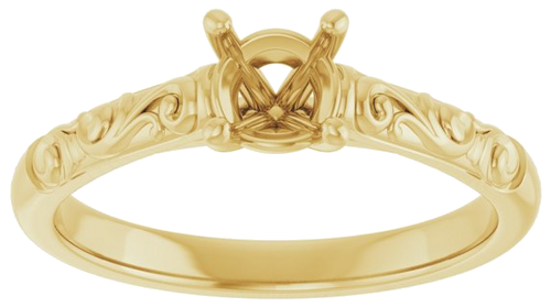 Sužadėtuvių Žiedas „Solitaire“ 14k yellow gold Round 5.2mm (3)
