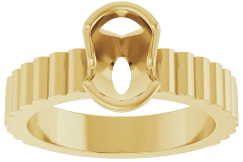 Sužadėtuvių Žiedas „Half-Bezel Solitaire“ 14k yellow gold Oval 8mm x 6mm (3)