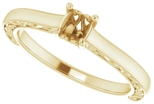 Sužadėtuvių Žiedas „Solitaire“ 14k yellow gold Round 4.4mm (5)