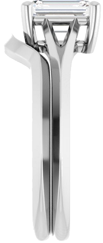 Sužadėtuvių Žiedas „Solitaire“ 585 Baltojo Aukso Emerald 7mm x 5mm (9)