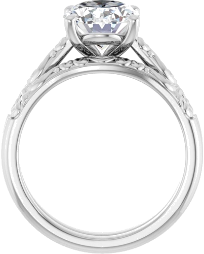 Sužadėtuvių Žiedas „Solitaire“ 14k white gold Oval 10mm x 8mm (7)
