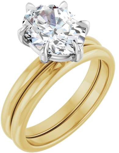 Sužadėtuvių Žiedas „Claw-Prong“ 14k yellow/white gold Oval 10mm x 8mm (6)