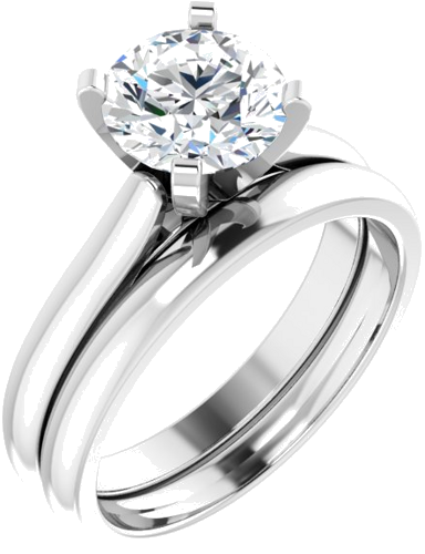 14K White 7.5 mm Round Solitaire Engagement Ring Mounting (5)