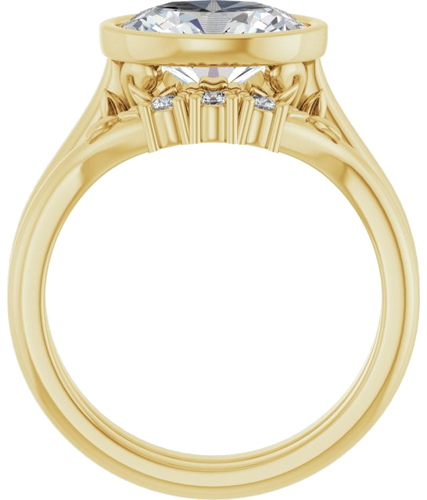 Sužadėtuvių Žiedas „Bezel-Set“ 14k yellow gold Oval 10mm x 8mm (7)