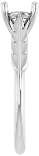 Sužadėtuvių Žiedas „Solitaire Leaf“ 14k white gold Round 6.5mm (4)