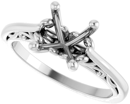 Sužadėtuvių Žiedas „Solitaire“ 14k white gold Oval 9mm x 7mm (5)