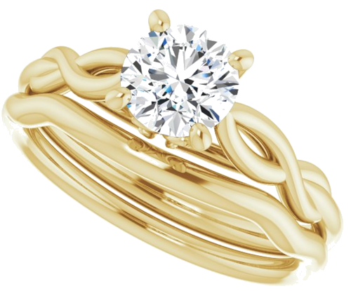 Sužadėtuvių Žiedas „Solitaire“ 585 Geltonojo Aukso Round 6mm (10)