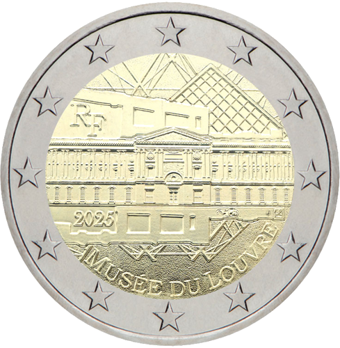 2025 Франция Лувър 2 евро монета BU (2)