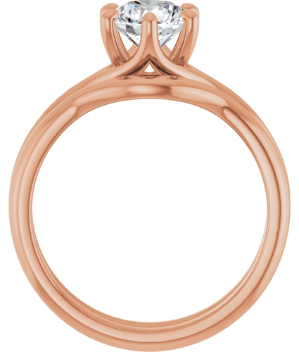 14K Rose 6.5 mm Round Engagement Ring Mounting (7)