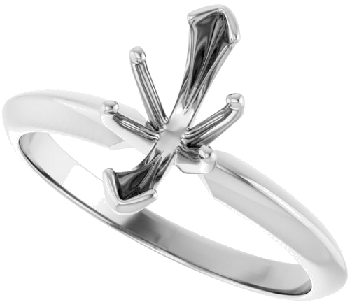 14K White 6-Prong 10x5 mm Marquise V-End Solitaire Ring Mounting (5)