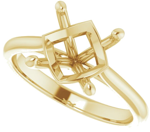 14K Yellow 9.4 mm Round Solitaire Engagement Ring Mounting (5)