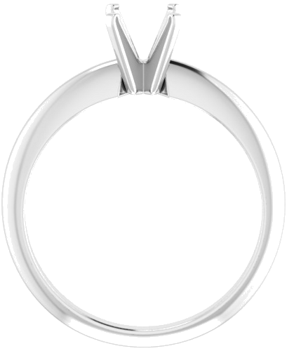 14K White 6x4 mm Emerald Solitaire Engagement Ring Mounting (2)