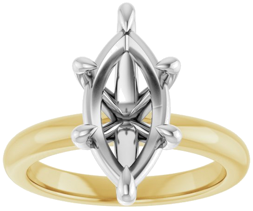 Sužadėtuvių Žiedas „Claw-Prong“ 14k yellow/white gold Marquise 14mm x 7mm (3)