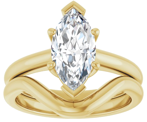 Sužadėtuvių Žiedas „V-End Prong“ 14k yellow gold Marquise 12mm x 6mm (8)
