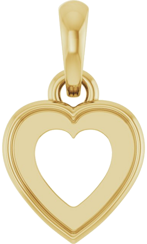 14K Yellow 6 mm Heart Cabochon Pendant Mounting (1)
