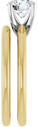 Sužadėtuvių Žiedas „Solitaire“ 585 Baltojo Ir Geltonojo Aukso Round 6.5mm (9)