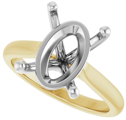 Sužadėtuvių Žiedas 14k yellow/white gold Oval 14mm x 10mm (5)