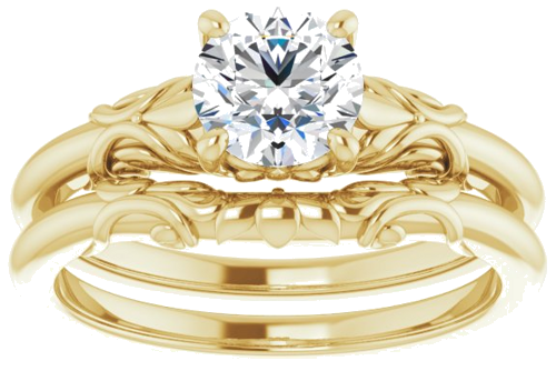 Sužadėtuvių Žiedas „Solitaire“ 585 Geltonojo Aukso Round 6mm (8)