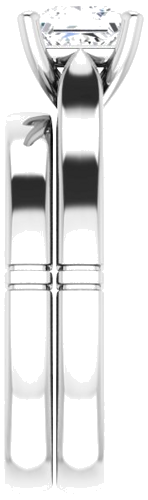 14K White  5.5 mm Square Solitaire Engagement Ring Mounting (9)