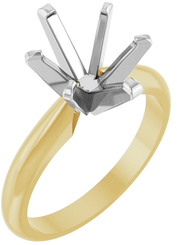 Sužadėtuvių Žiedas „Solitaire“ 14k yellow/white gold Oval 10mm x 8mm (1)