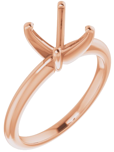 14K Rose  6 mm Square Solitaire Engagement Ring Mounting (1)