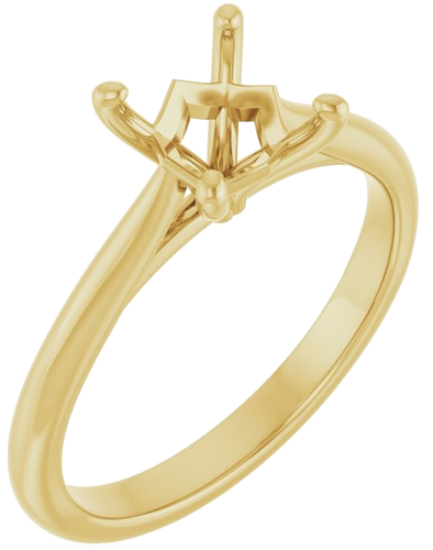 14K Yellow 5.5 mm Square Solitaire Engagement Ring Mounting (1)