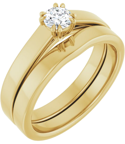 Sužadėtuvių Žiedas „Double Claw-Prong Solitaire“ 14k yellow gold Round 4.1mm (6)