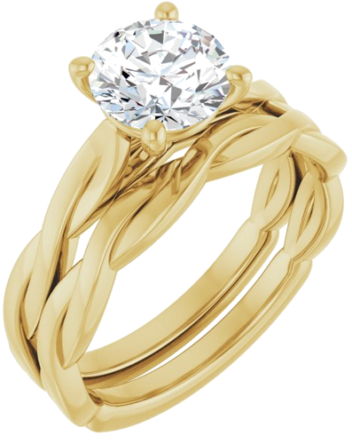 Sužadėtuvių Žiedas „Infinity-Inspired“ 14k yellow gold Round 7mm (6)