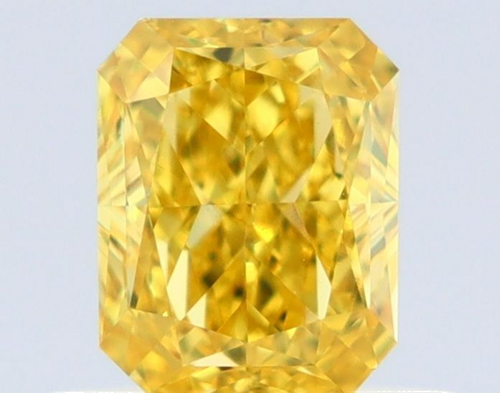 0.6 carat Fancy Vivid Yellow-VVS2 Natūralus Radiant Deimantas (1)