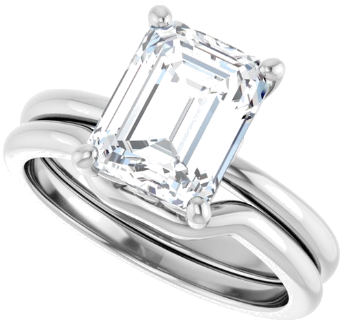 Sužadėtuvių Žiedas „Solitaire“ 585 Baltojo Aukso Emerald 9mm x 7mm (10)