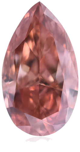 0.16 carat Fancy Deep Orangey Pink-SI2 Natūralus Pear Deimantas (1)