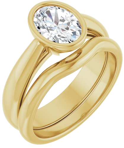 Sužadėtuvių Žiedas „Bezel-Set Solitaire“ 14k yellow gold Oval 8mm x 6mm (6)